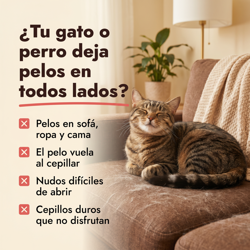 Cepillo Neblina Suave 3 en 1 para Gatos y Perros