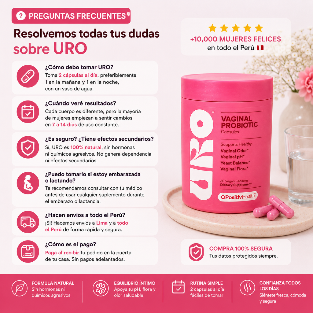 Probiótico Íntimo Femenino URO con Lactobacillus