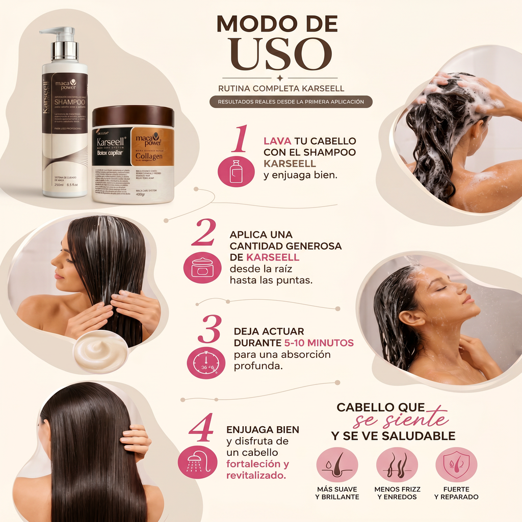 Combo Karseell Botox Capilar + Shampoo Maca Power