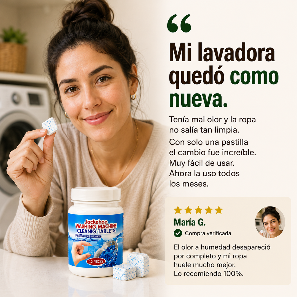 Pastillas Limpia Lavadora – Tambor y Malos Olores