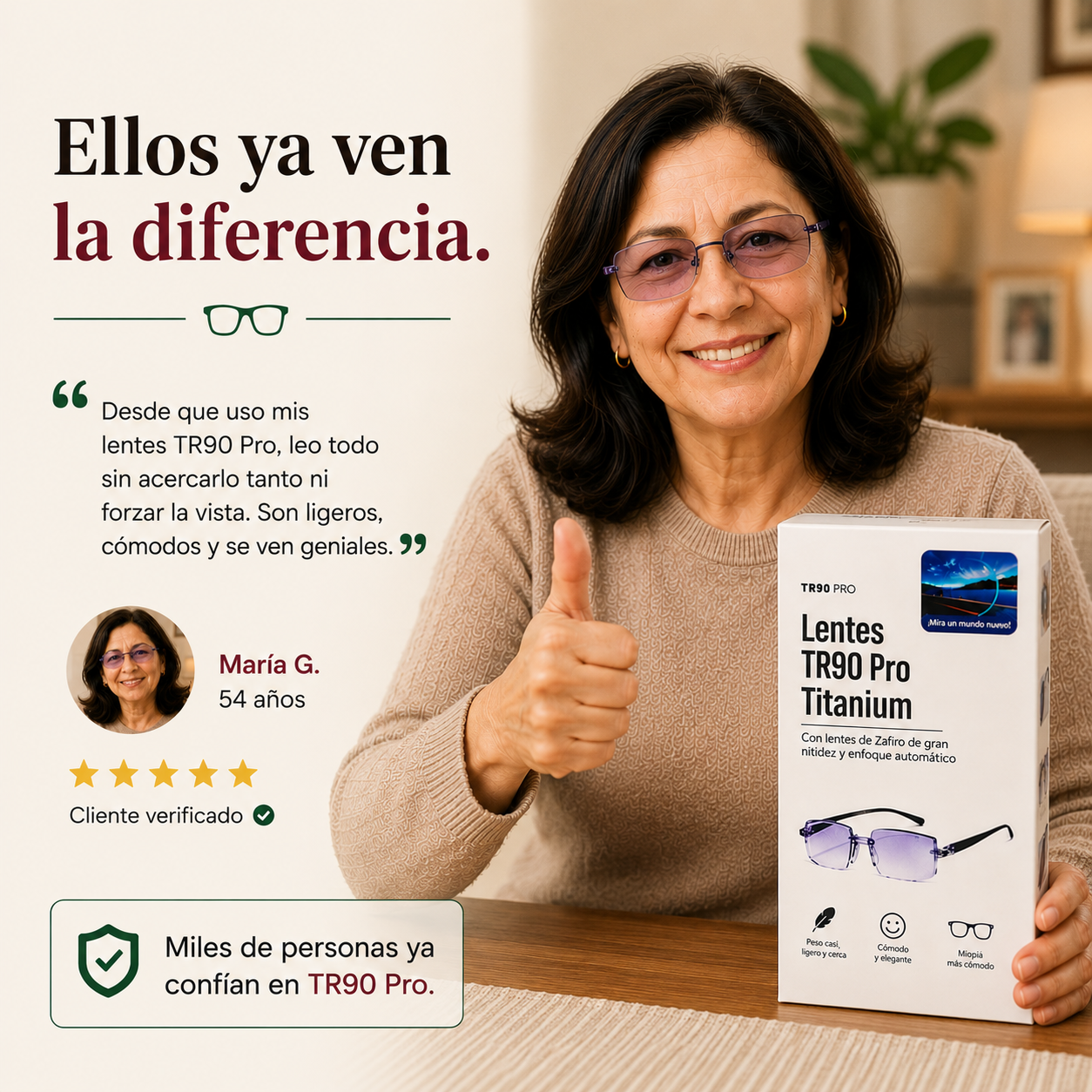 Lente Enfoque Multifocal para Cerca y Media Distancia