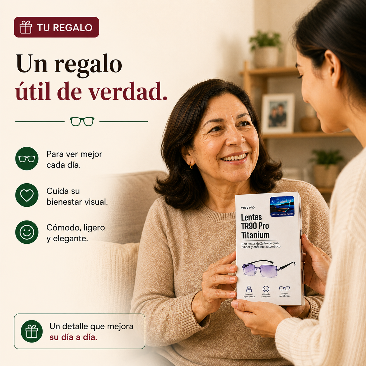 Lente Enfoque Multifocal para Cerca y Media Distancia